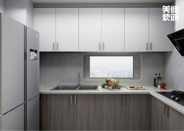 中航城100㎡現(xiàn)代輕奢風格案例效果圖—廚房