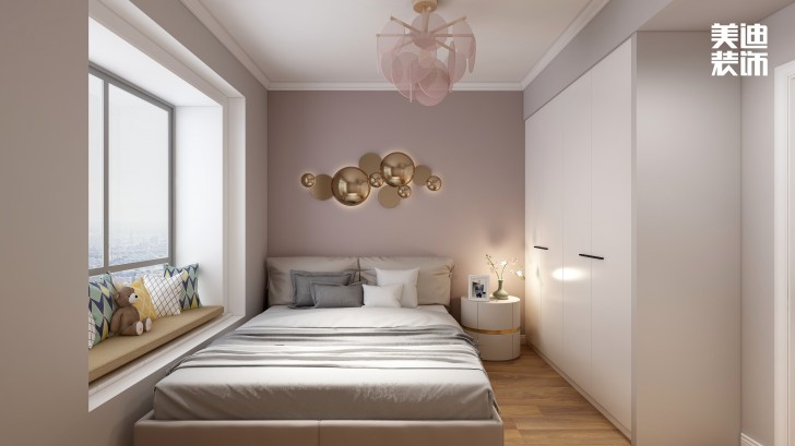 平吉上苑82㎡北歐風(fēng)格裝修案例效果圖—臥室