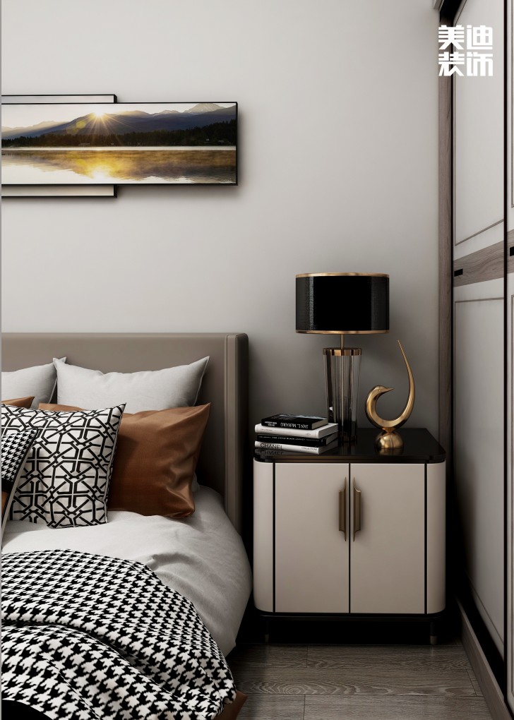 中航城100㎡現(xiàn)代輕奢風格案例效果圖—臥室