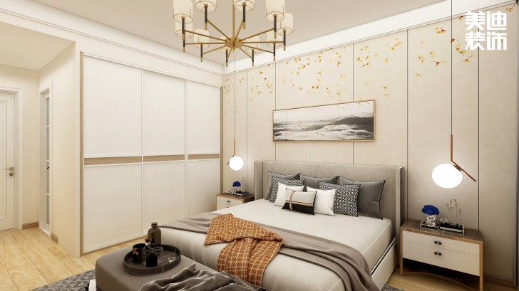 銀桂苑140㎡簡約風(fēng)裝修案例效果圖—臥室