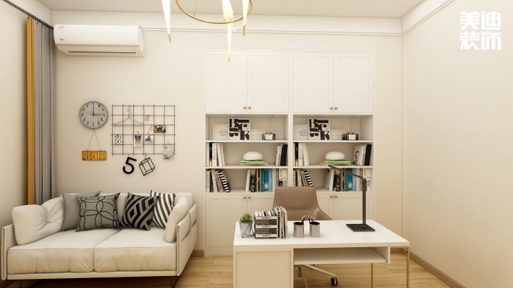 銀桂苑140㎡簡約風(fēng)裝修案例效果圖—書房