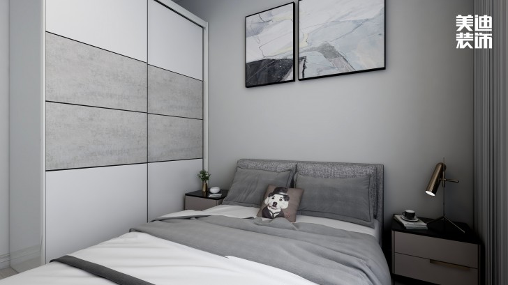 天麓尚層120㎡現(xiàn)代簡約風(fēng)格案例效果圖—臥室