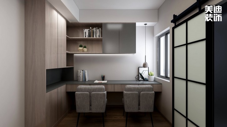 金鷹小區(qū)130㎡極簡風(fēng)裝修案例效果圖-臥室