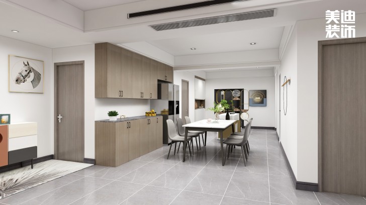 富灣國(guó)際320㎡現(xiàn)代輕奢風(fēng)裝修案例效果圖-餐廳