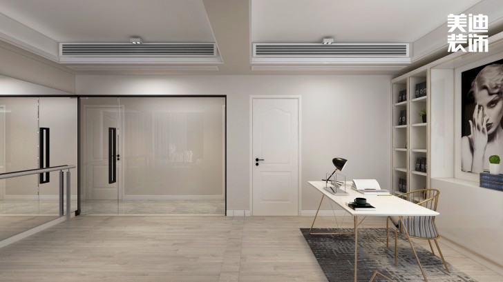 明昇壹城140㎡極簡(jiǎn)風(fēng)裝修案例效果圖-書房