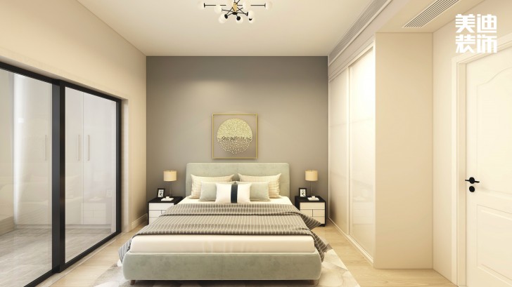 明昇壹城140㎡極簡(jiǎn)風(fēng)裝修案例效果圖-臥室