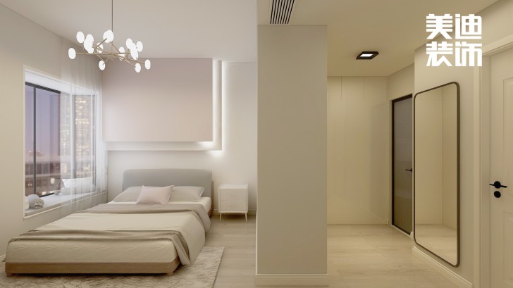 明昇壹城140㎡極簡(jiǎn)風(fēng)裝修案例效果圖-臥室