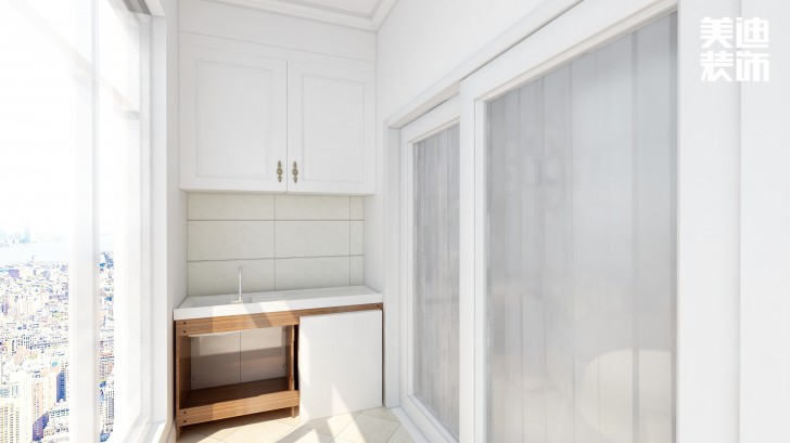 疊彩蘭亭90㎡現(xiàn)代簡(jiǎn)約風(fēng)裝修案例效果圖-陽(yáng)臺(tái)