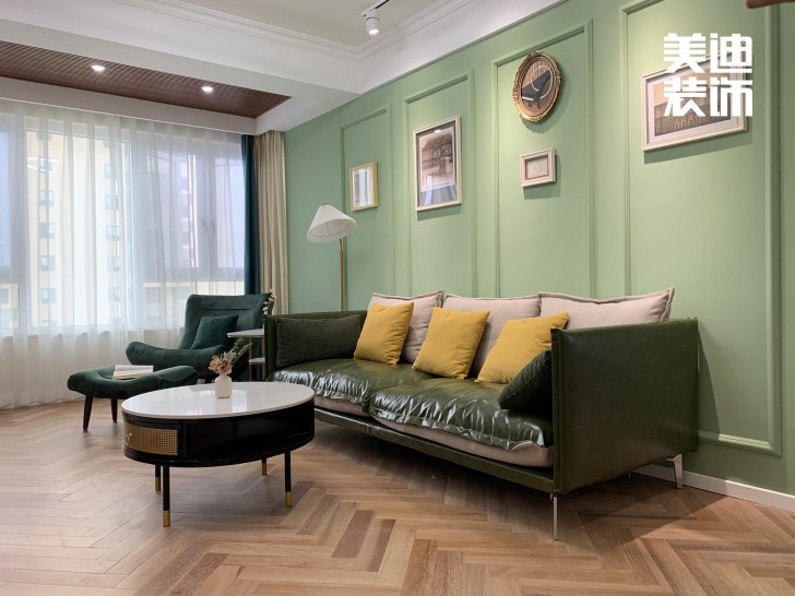  長(zhǎng)房云時(shí)代109㎡北歐混搭風(fēng)裝修案例效果圖 -客廳