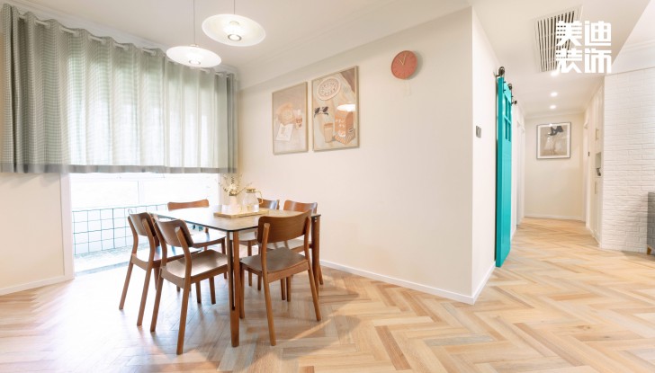  長(zhǎng)房云時(shí)代109㎡北歐混搭風(fēng)裝修案例效果圖 -餐廳