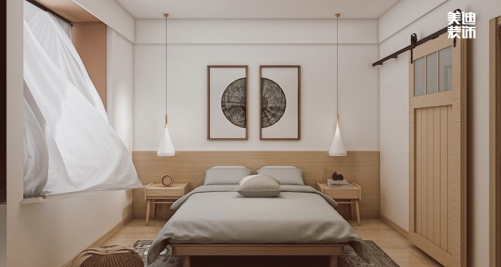 龍湖龍湖璟宸126㎡現(xiàn)代極簡風裝修案例效果圖-次臥