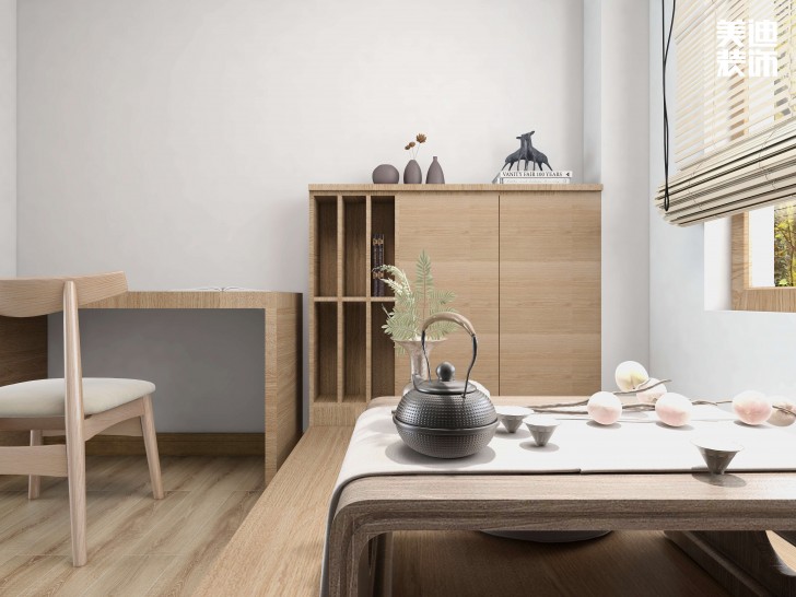 保利花園120㎡日式風(fēng)裝修案例效果圖-書房