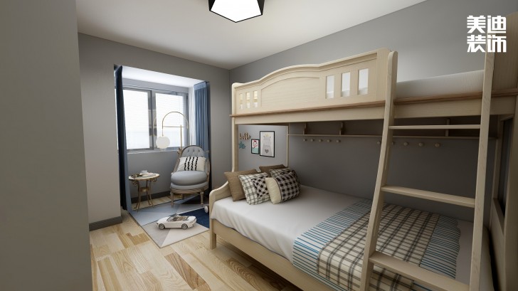 東璽門105㎡現(xiàn)代風(fēng)裝修案例效果圖-兒童房