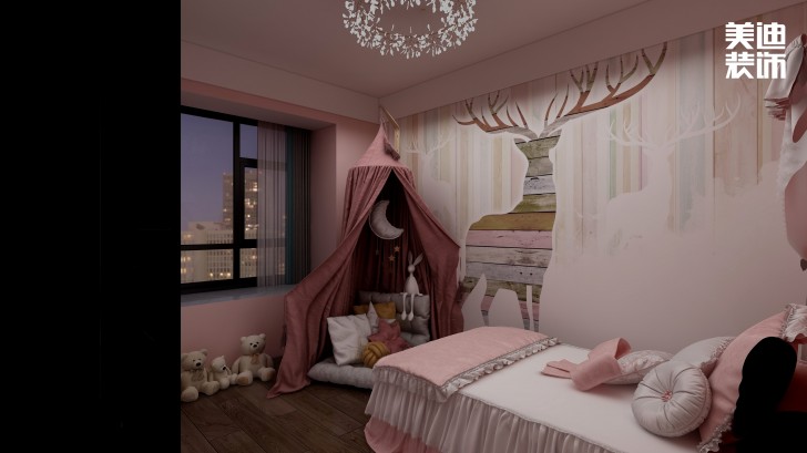 湘林小區(qū)180㎡現(xiàn)代風裝修案例效果圖-兒童房