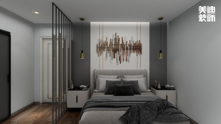 湘林小區(qū)180㎡現(xiàn)代風裝修案例效果圖-臥室