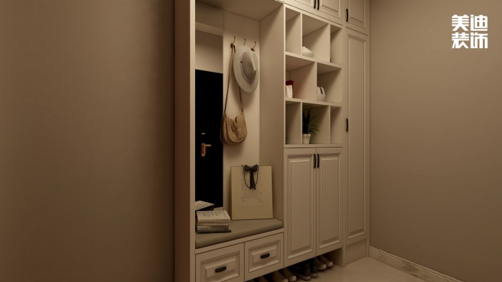 嘉華城188㎡古典美式風(fēng)裝修案例效果圖-玄關(guān)