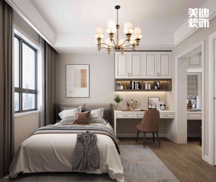 明昇壹城112㎡現(xiàn)代輕奢風裝修案例效果圖-臥室