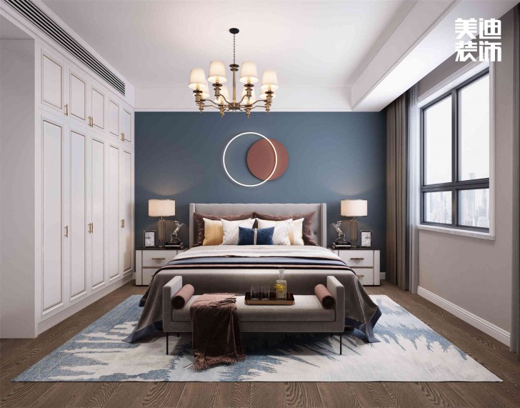明昇壹城112㎡現(xiàn)代輕奢風裝修案例效果圖-臥室