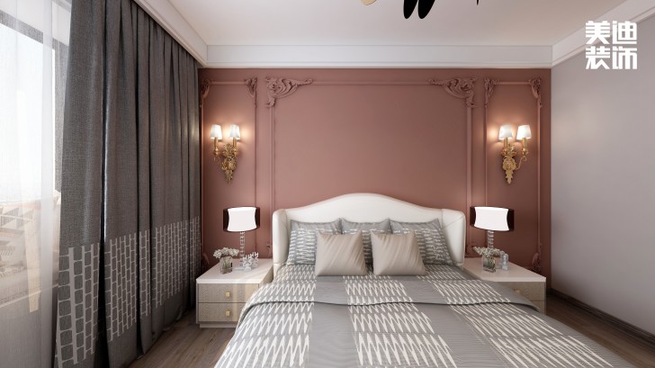 永宏萬家里180㎡混搭風(fēng)格裝修案例效果圖-臥室