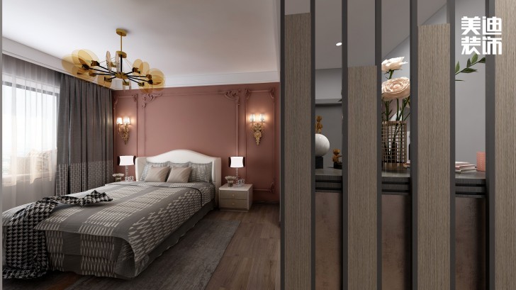 永宏萬家里180㎡混搭風(fēng)格裝修案例效果圖-臥室
