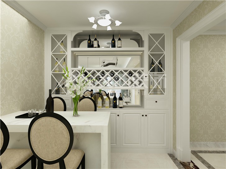 海德公園135平簡歐風裝修案例圖—餐廳