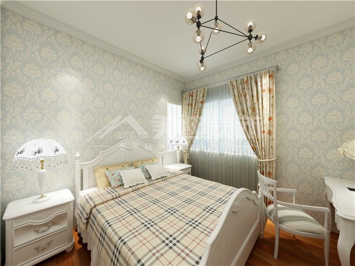 海德公園135平簡歐風裝修案例圖—臥室