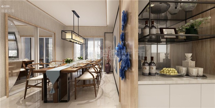 潤和紫郡132平中式裝修案例圖--餐廳