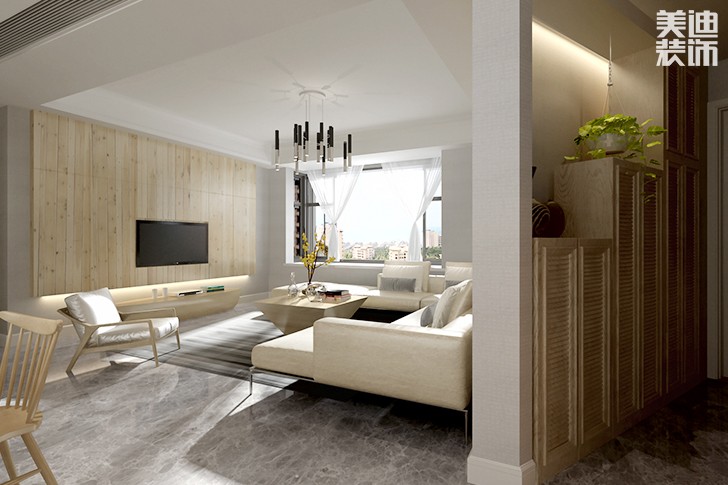 聚和苑簡(jiǎn)歐風(fēng)格145㎡裝修效果圖--客廳2