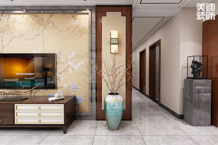 領(lǐng)域158平米新中式風(fēng)格裝修效果圖--客廳