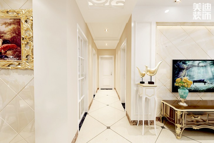 恒廣國(guó)際116平米簡(jiǎn)歐風(fēng)格裝修案例效果圖-過道