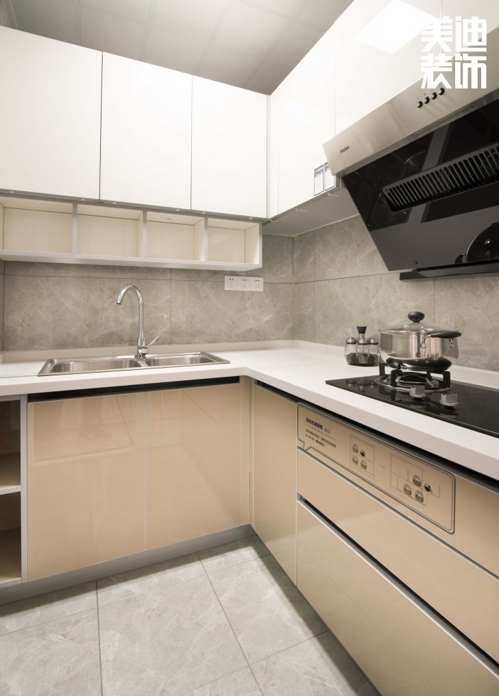 紅星店樣板間90平米簡歐風(fēng)格裝修案例實拍圖--廚房