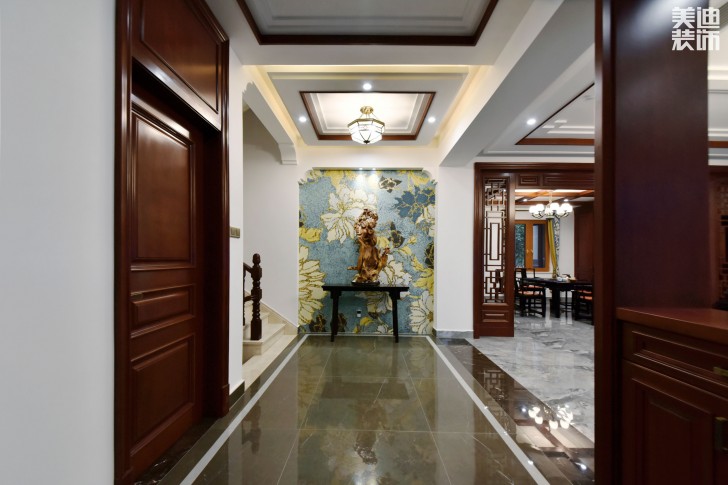 歐萊雅郡480平米中式風格裝修案例實拍圖--玄關(guān)