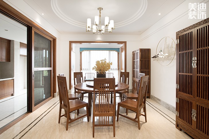 青竹園·曦園 295㎡書(shū)香之家，新中式裝修實(shí)拍圖--餐廳